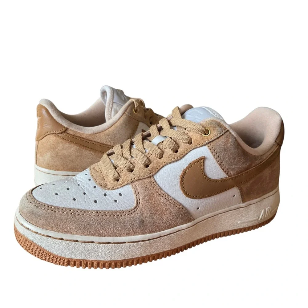 Nike‎ Air Force 1 Sneakers 8 Womens Low Vachetta Tan Flax Sail af1 DX1193-200